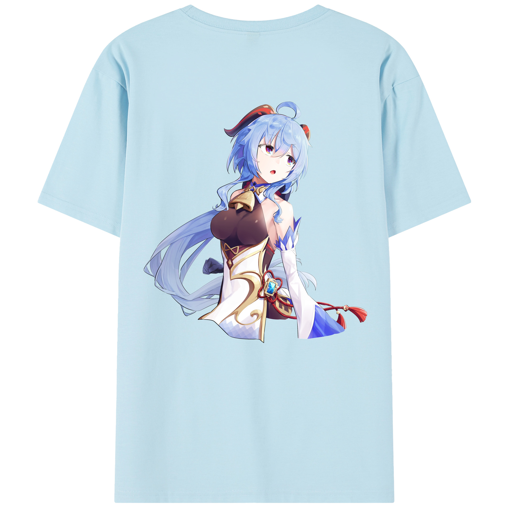 げんし神 甘雨 かんう genshin Ganyu 綿100％半袖Tシャツ（背面プリント）